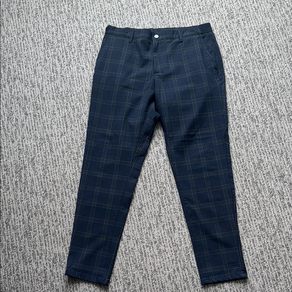 Men's Navy Checkered Pants
